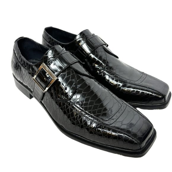 VTG Formal Faux Reptile Embossed Dress Blk Shoe Rare Zoot Suit OOAK NWOT main image 4